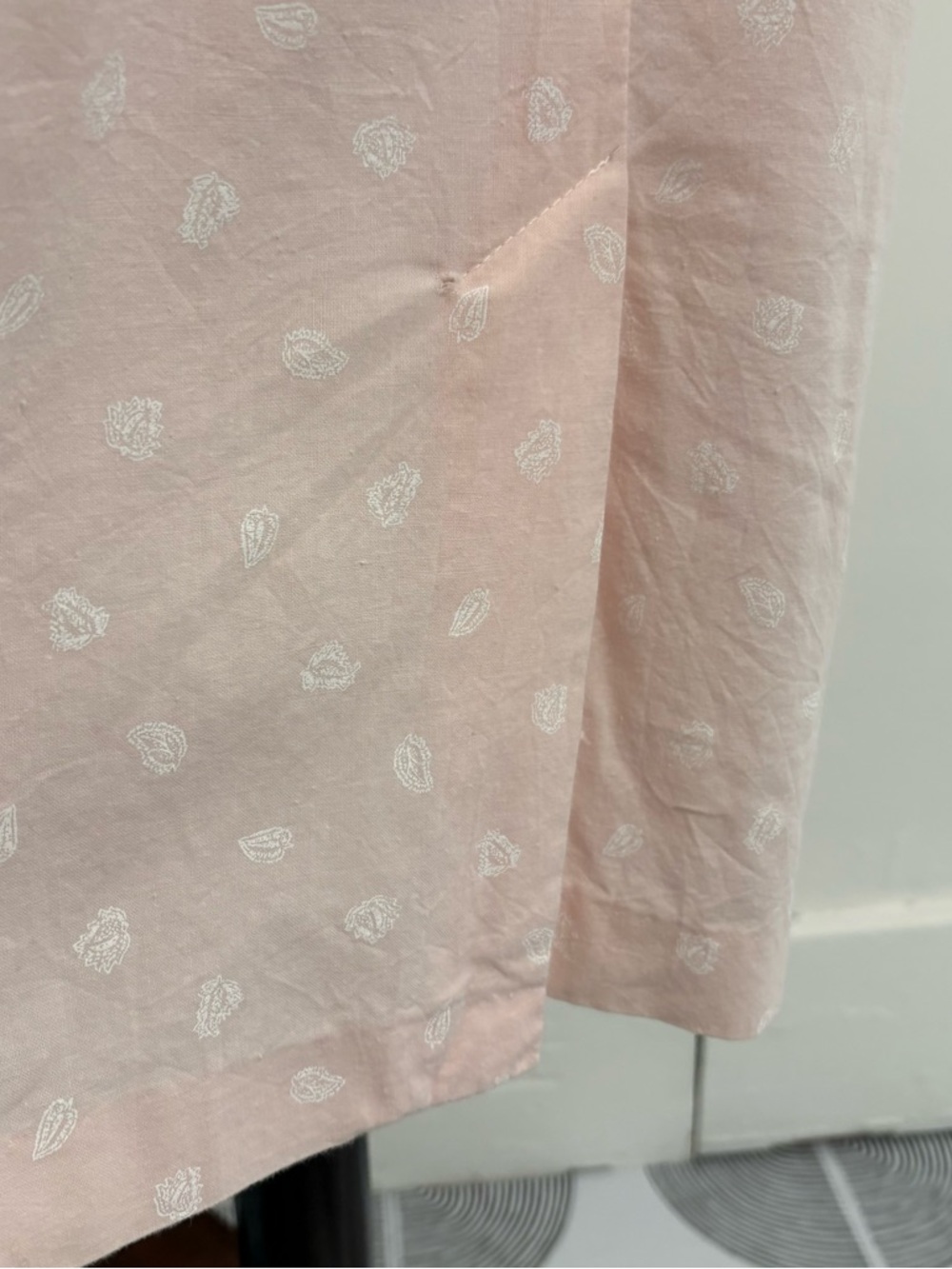 Vintage 80s Taurus ll Pink Leaf Print Belted 100% Cotton Dress Sz 10 - Picture 3 of 10